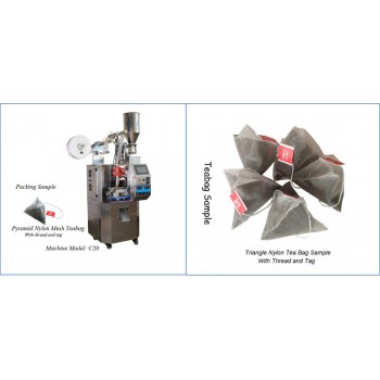 C20- PYRAMID TEABAG PACKING MACHINE (WITH PYRAMID NYLON BAG, ULTRASONIC SEALING, WITHOUT ELECTRIC SCALE)